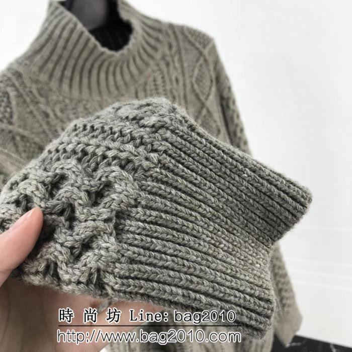 BURBERRY巴寶莉 2018秋冬最新 立體絞花 復古風 男款高領灰色毛衣 ydi1856
